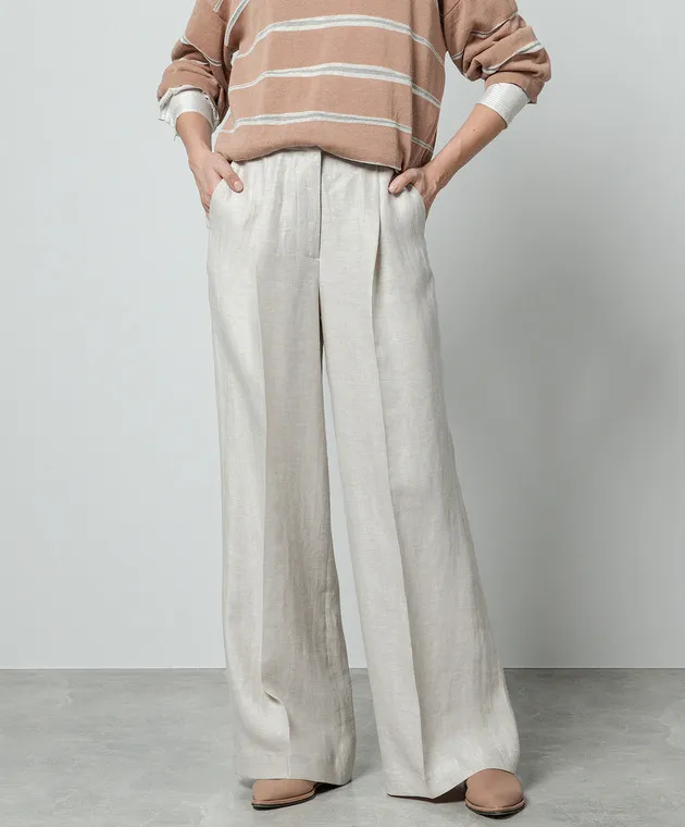 Peserico Gray linen pants