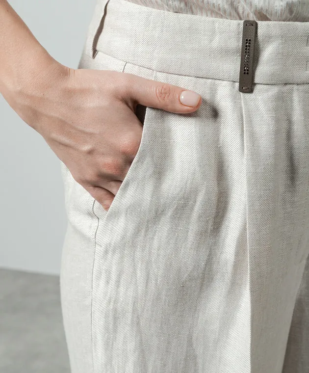 Peserico Gray linen pants