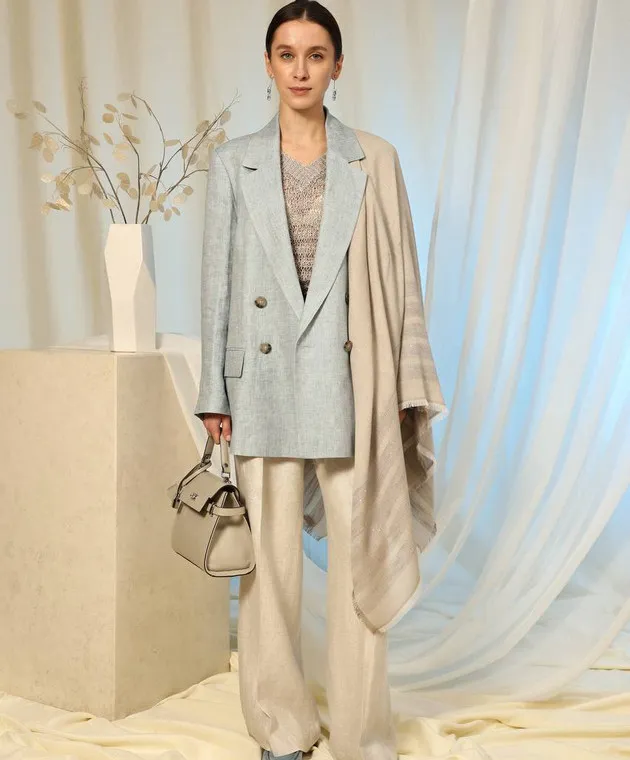 Peserico Gray linen pants