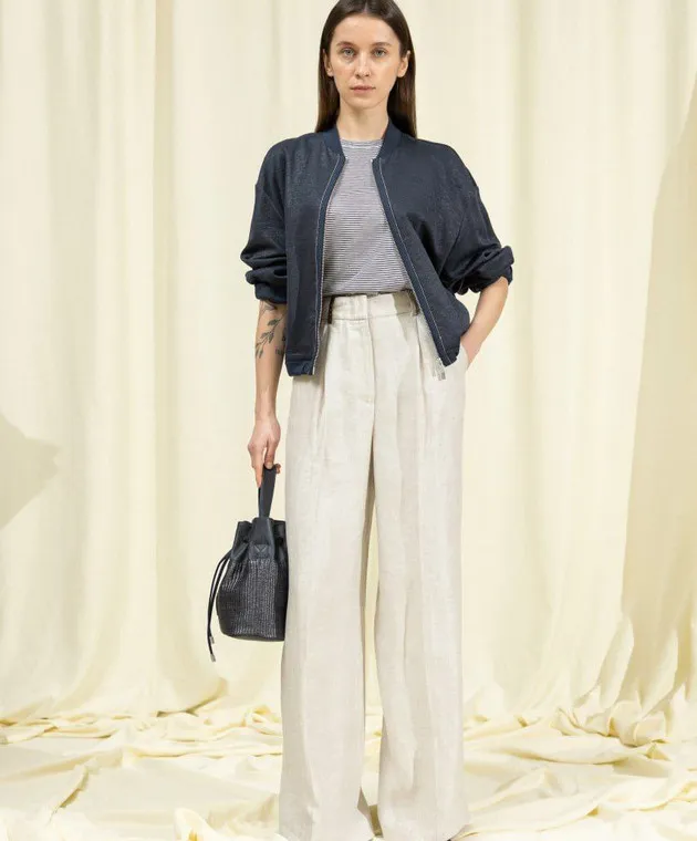 Peserico Gray linen pants