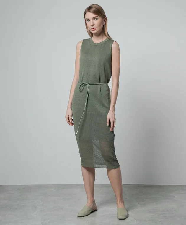Peserico Green dress with linen