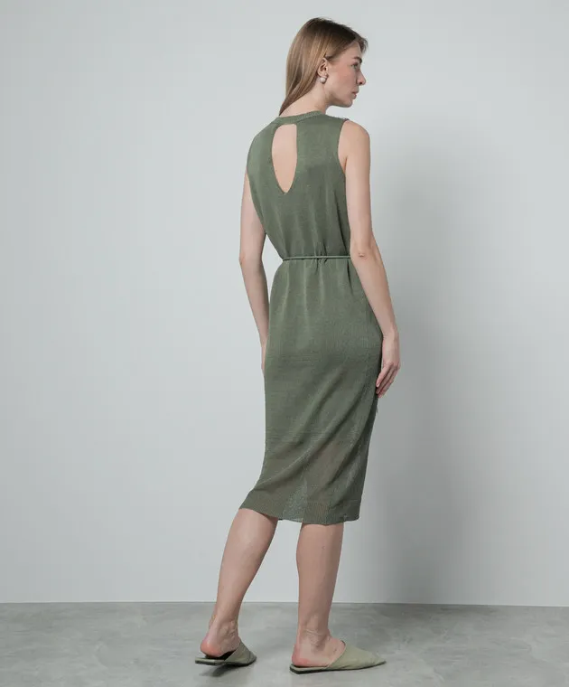 Peserico Green dress with linen