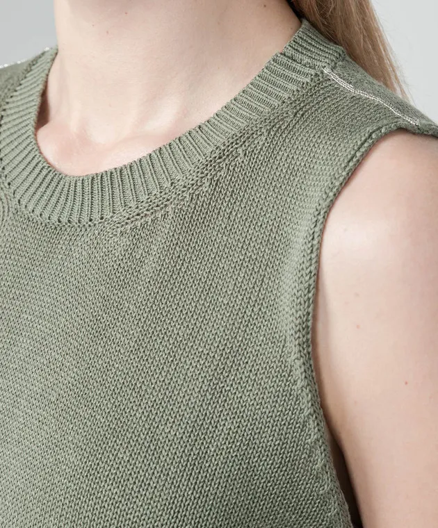 Peserico Green dress with linen