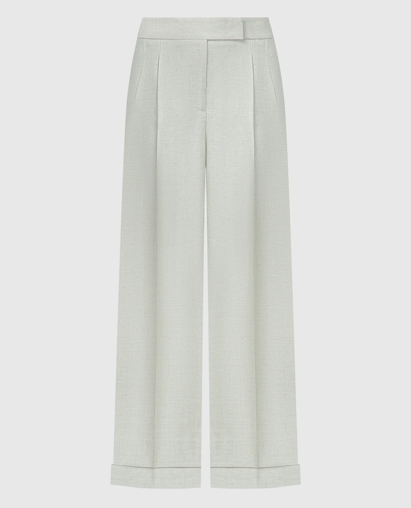 Peserico Green linen pants with lapels