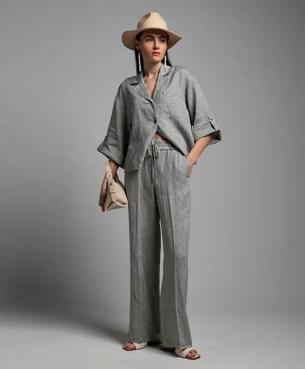 Peserico Green linen pants