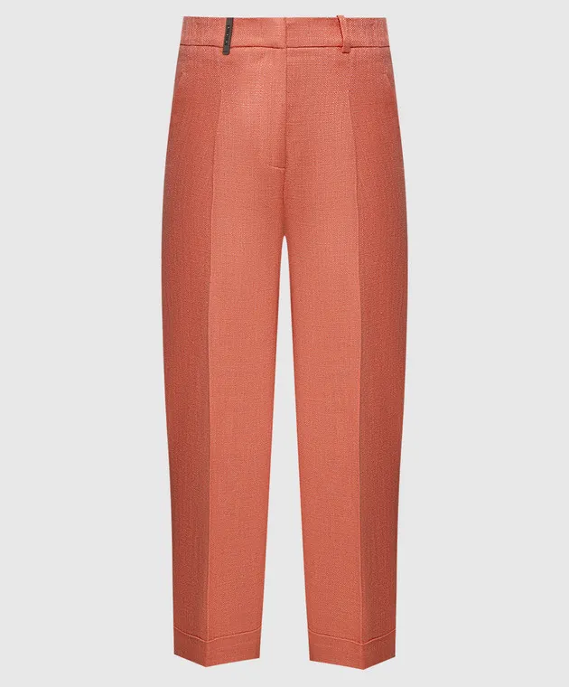 Peserico Orange pants with linen