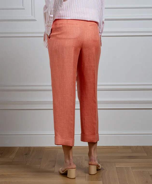 Peserico Orange pants with linen