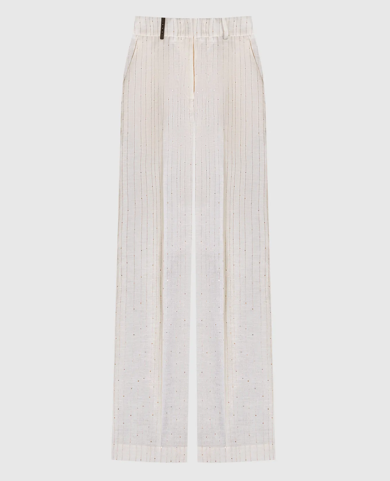Peserico White striped linen pants