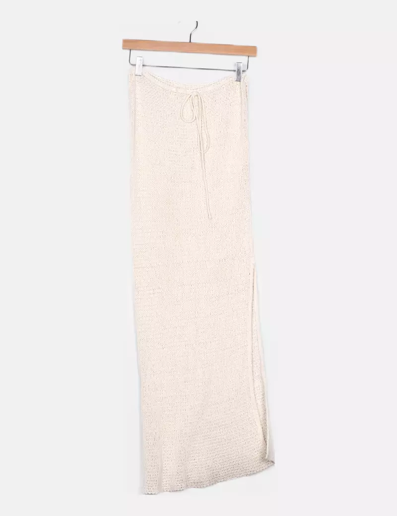 Pull&Bear Falda crochet beige