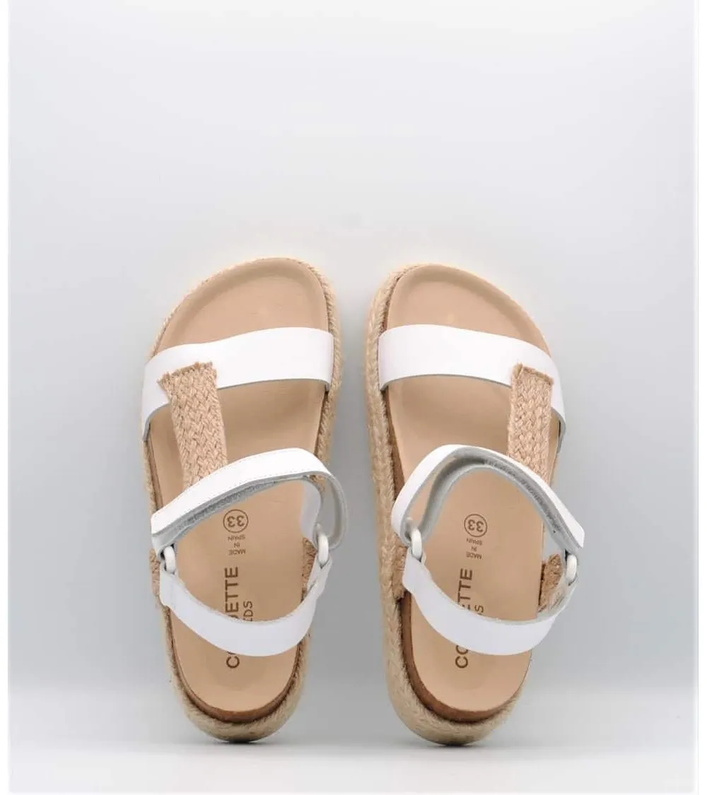 SANDALIA COQUETTE NIÑA BIO BLANCO YUTE