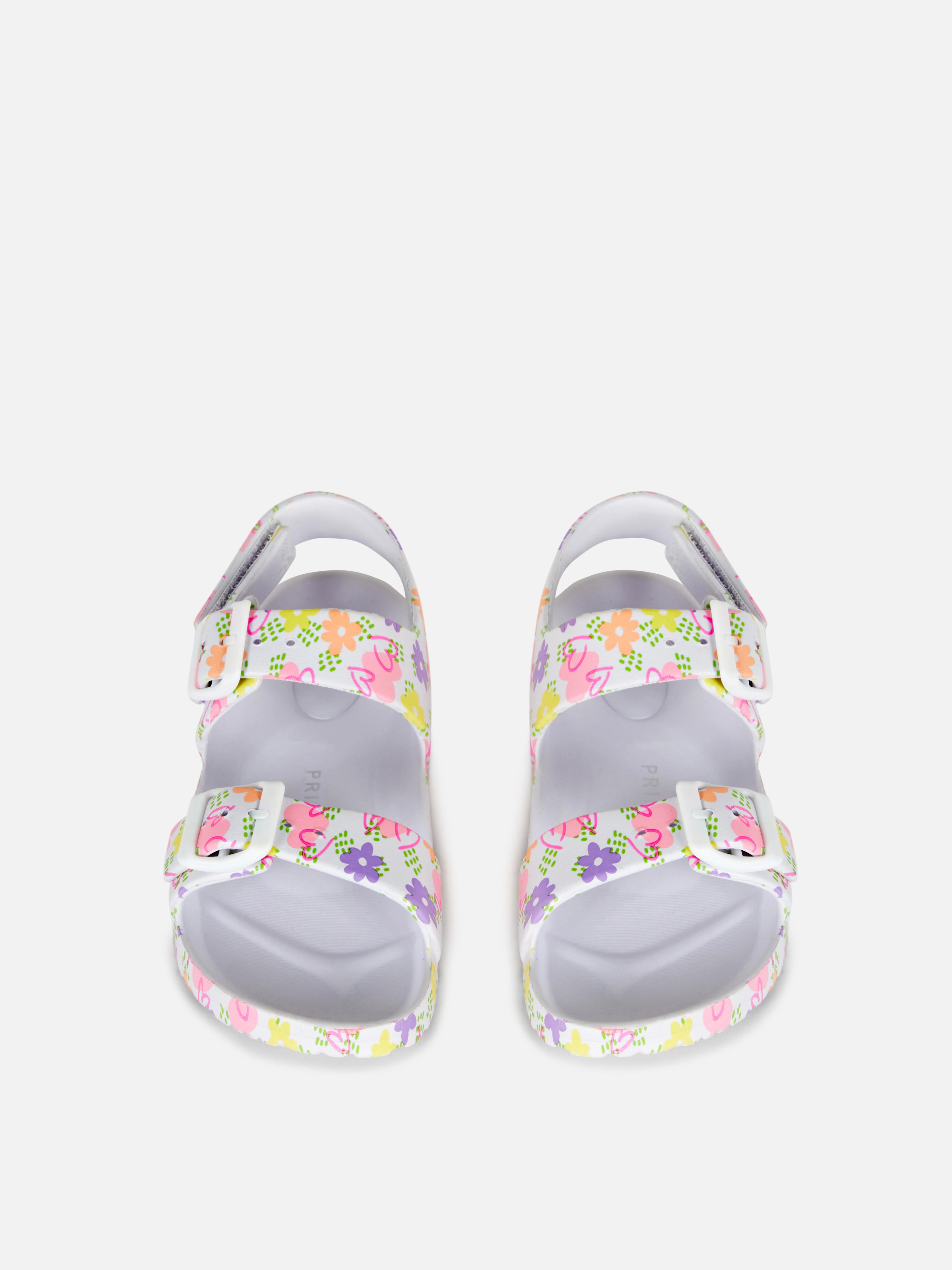 Sandalias de tiras con estampado floral