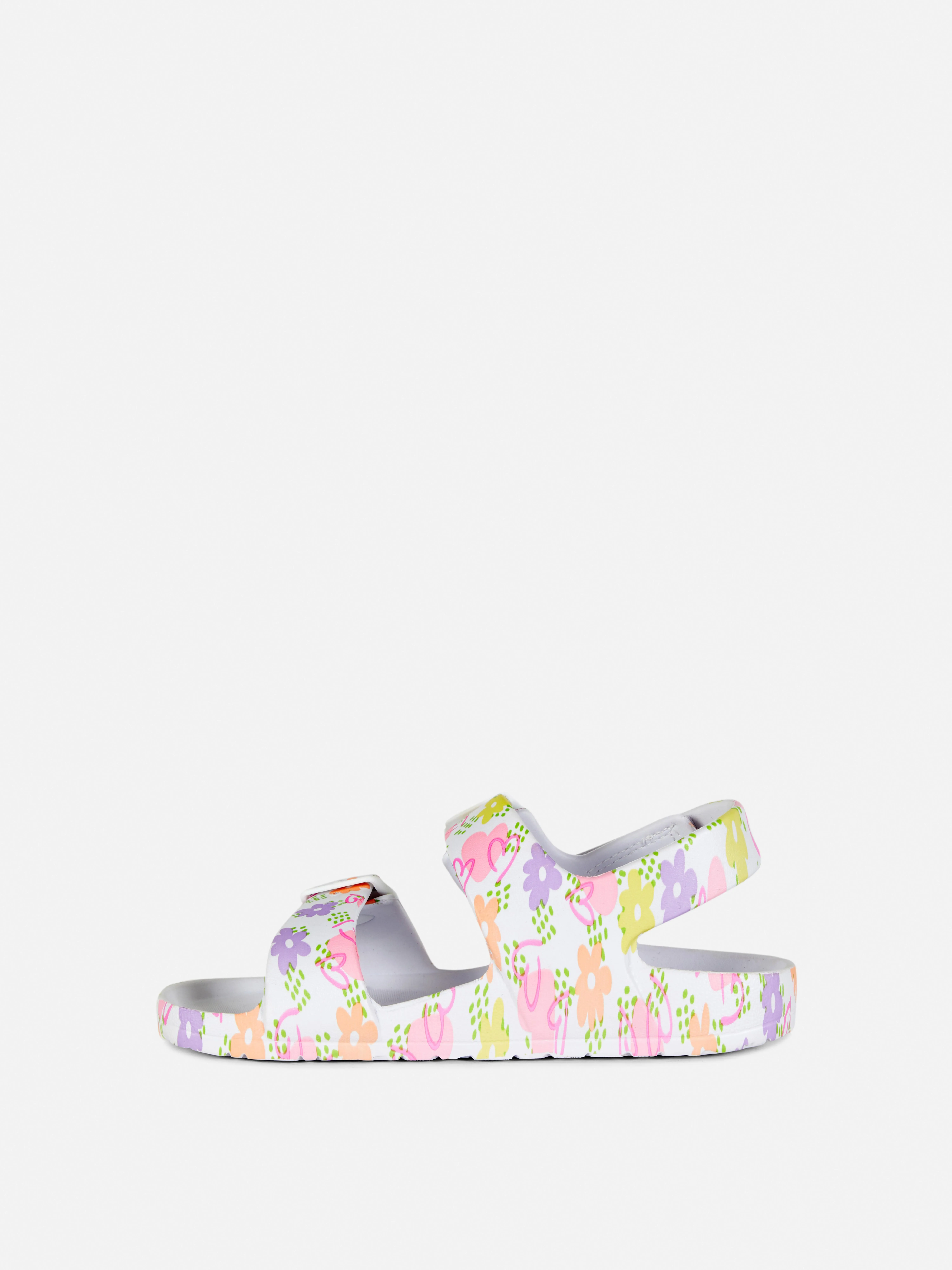Sandalias de tiras con estampado floral