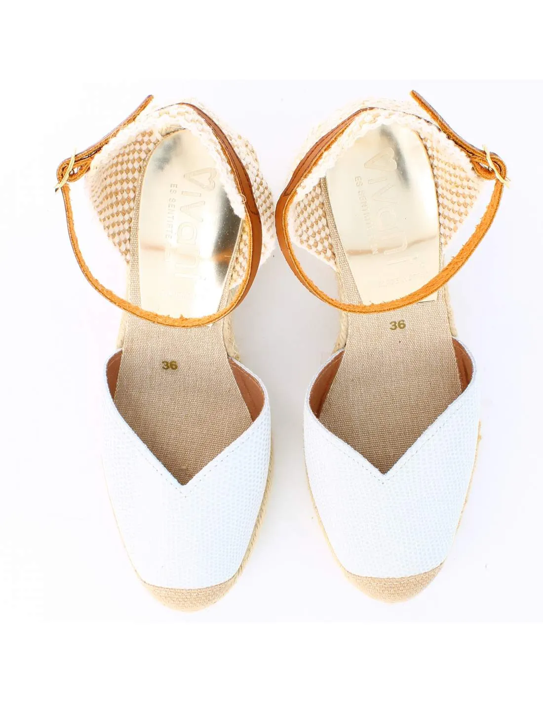 Sandalias Mujer Cuña LIZARD Blanco