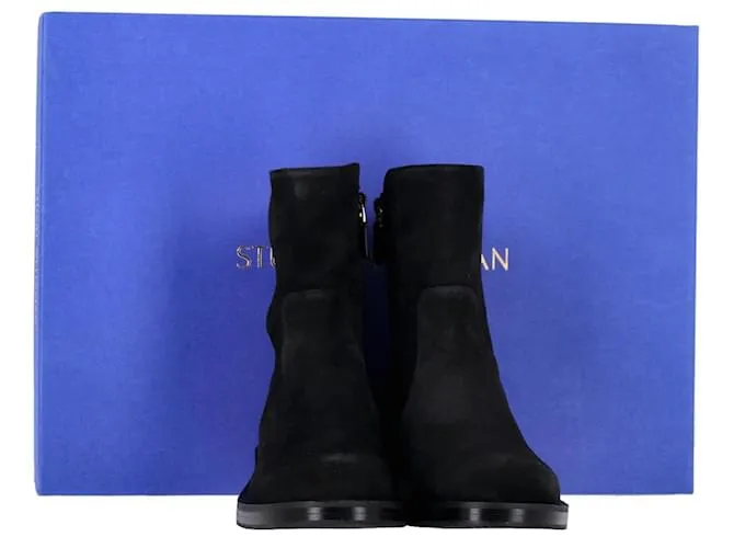 Stuart Weitzman Stuart Wetizman 5050 Botines con cremallera atrevida en ante negro 