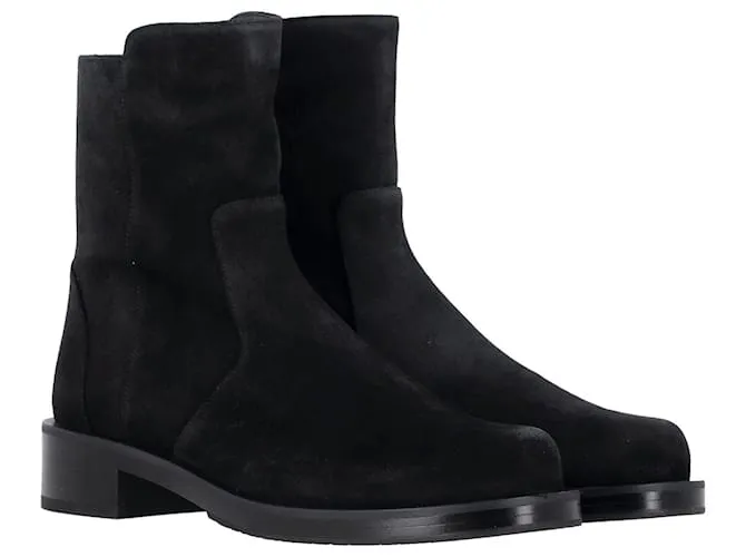 Stuart Weitzman Stuart Wetizman 5050 Botines con cremallera atrevida en ante negro 