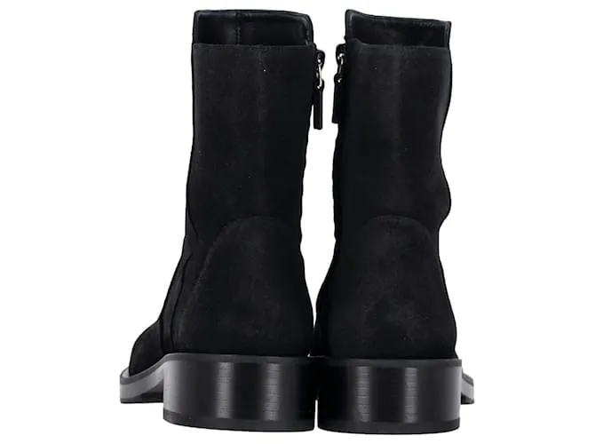 Stuart Weitzman Stuart Wetizman 5050 Botines con cremallera atrevida en ante negro 