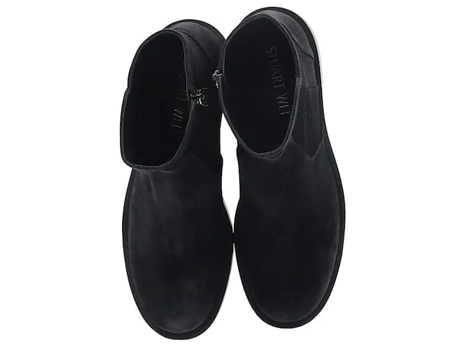 Stuart Weitzman Stuart Wetizman 5050 Botines con cremallera atrevida en ante negro 