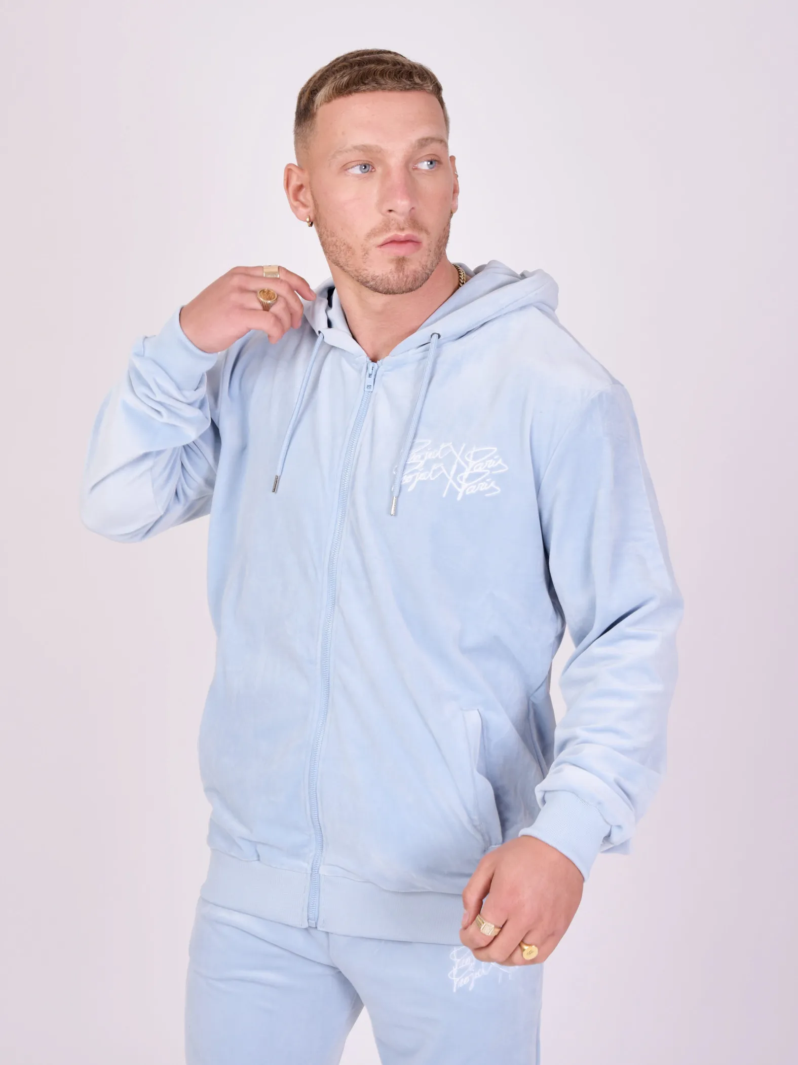 Sudadera con logo de terciopelo