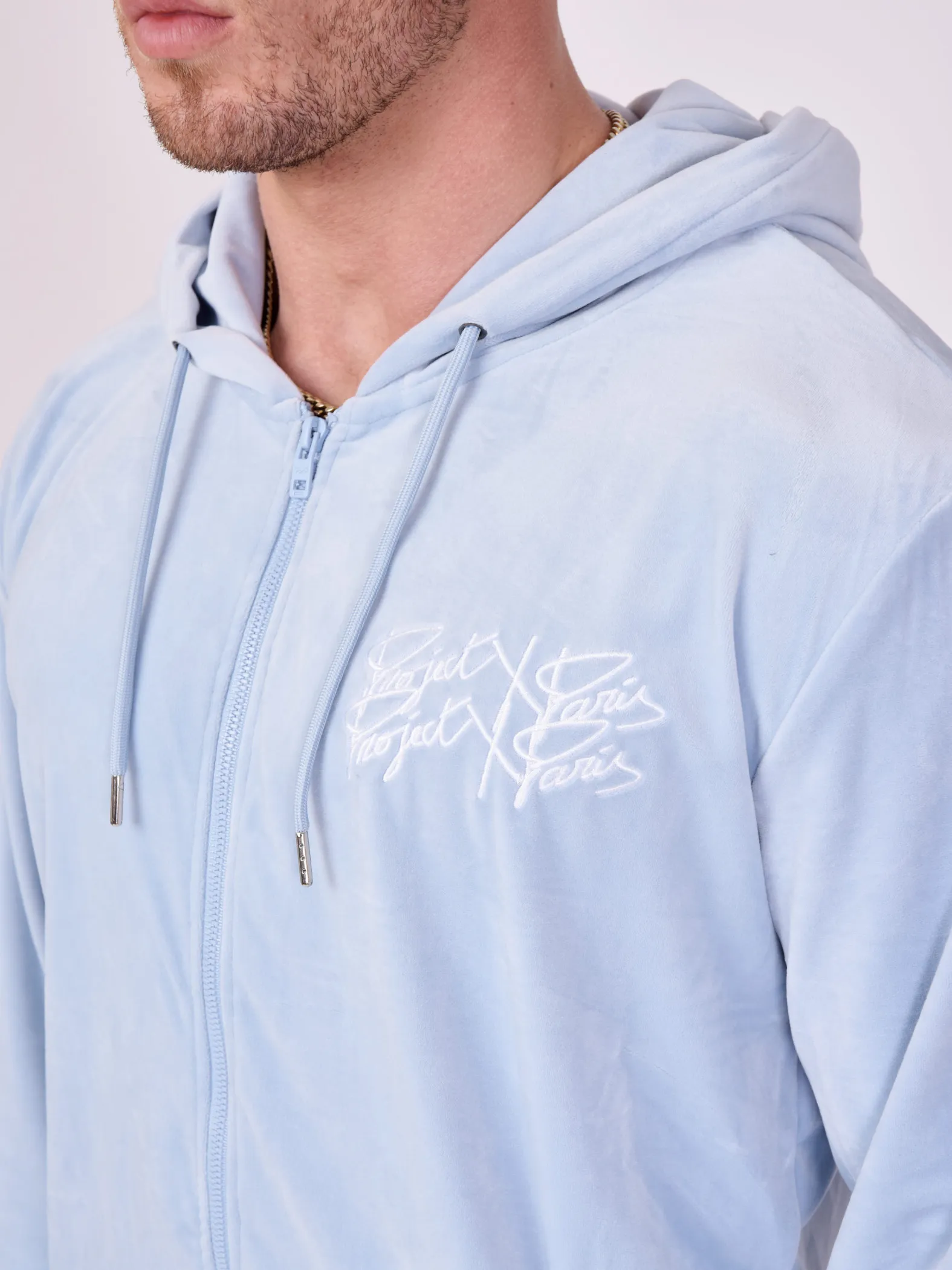 Sudadera con logo de terciopelo