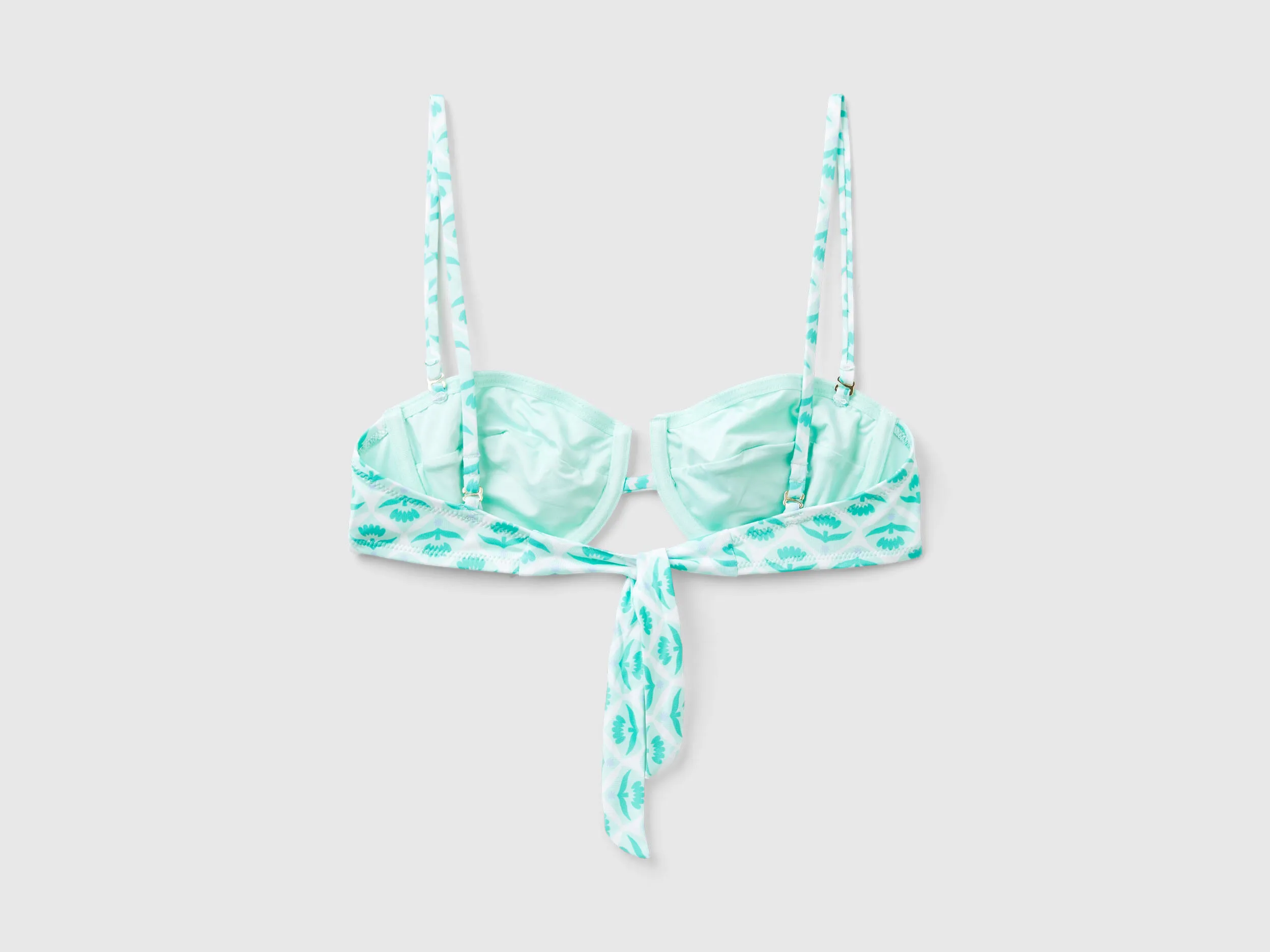 Sujetador de bikini bandeau con estampado de flores