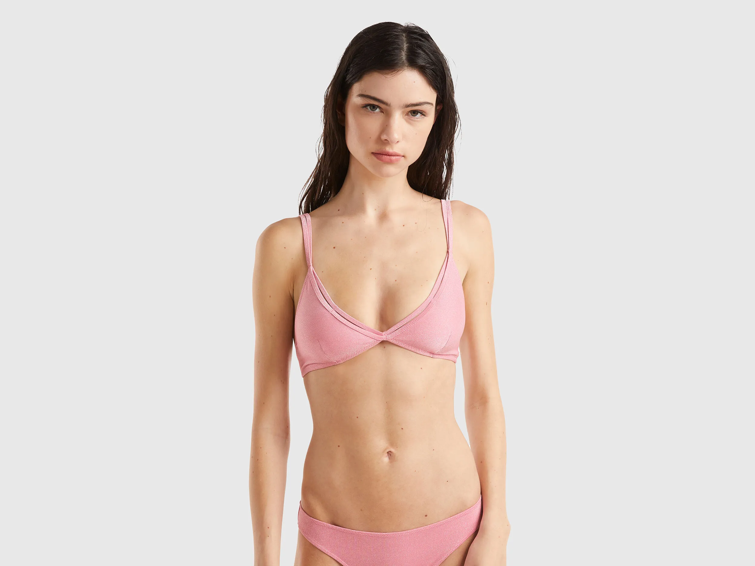 Sujetador de bikini de triángulo con lúrex