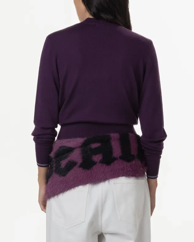 Suéter corto Versace Jeans Couture 77HAFM21 Morado