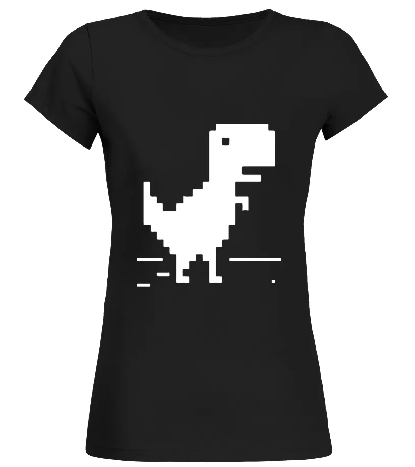 TREX TSHIRT GEEK DINOSAUR PIXEL ART WEB DEVELOPER NERD TEE  LIMITED EDITION CAMISETA CUELLO REDONDO MUJER