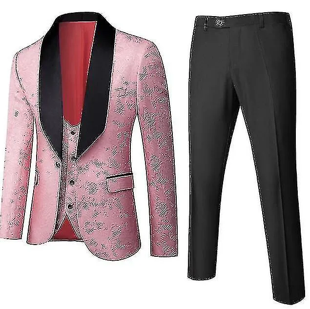Traje de hombre Business Casual 3 piezas Traje Blazer Pantalones Chaleco Fiesta de bodas Ropa festiva