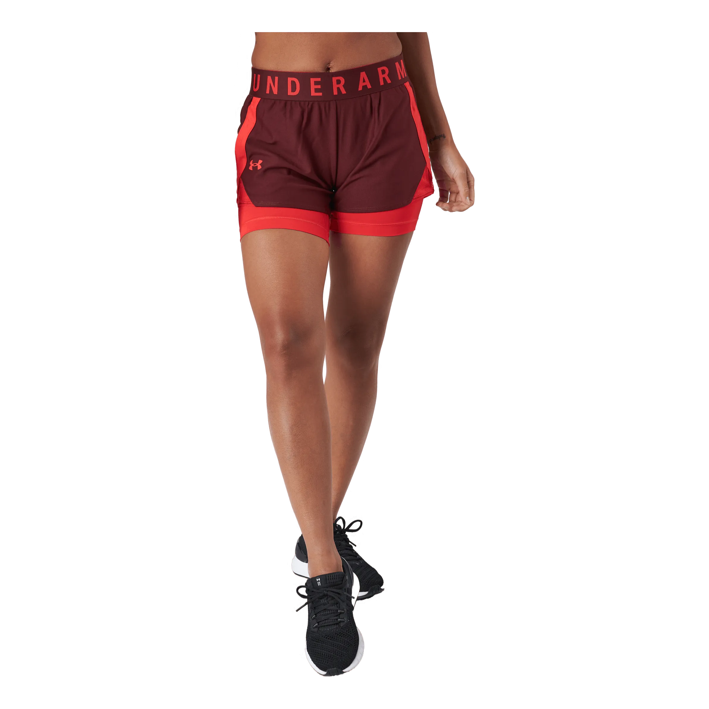 UNDER ARMOUR PLAY UP 2IN1 SHORTS CHESTNUT RED