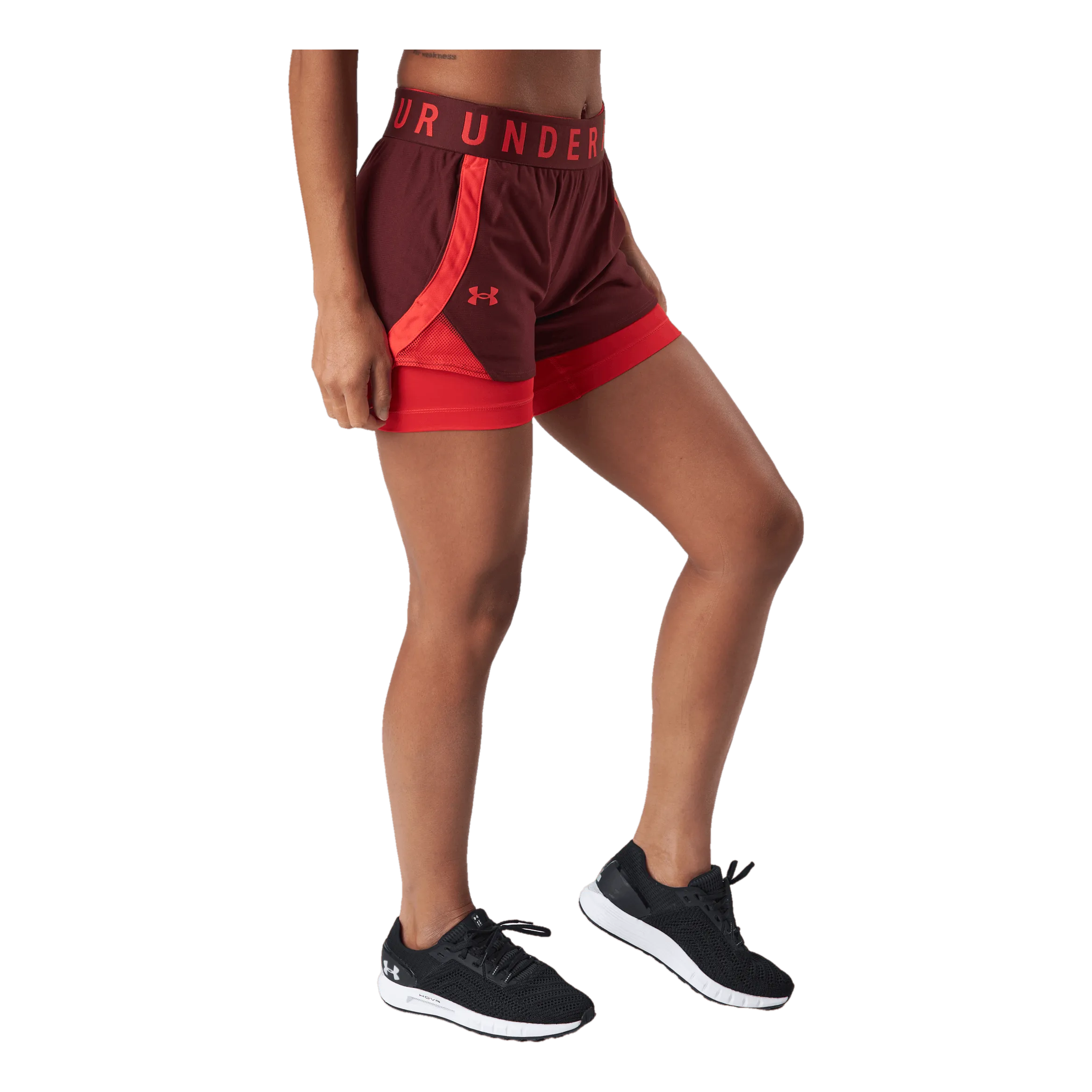 UNDER ARMOUR PLAY UP 2IN1 SHORTS CHESTNUT RED