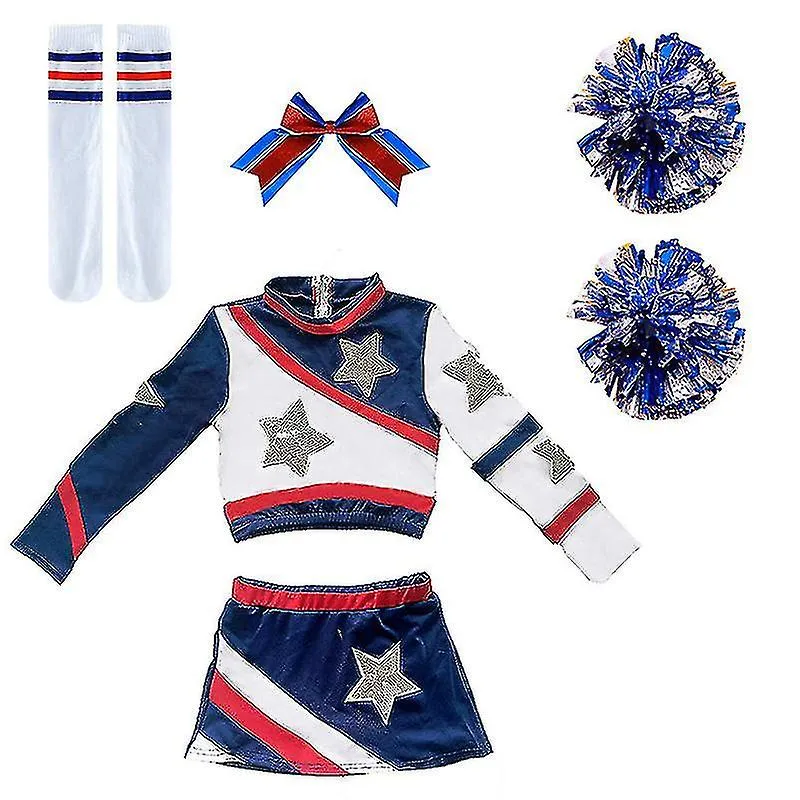 Uniforme De Porrista De Niñas Con Pomeranias Y Calcetines, Uniforme De Porrista De Los Niños Tw