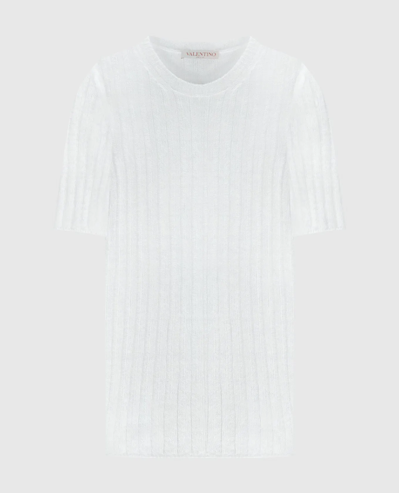 VALENTINO WHITE TSHIRT WITH A SCAR MADE OF LINEN