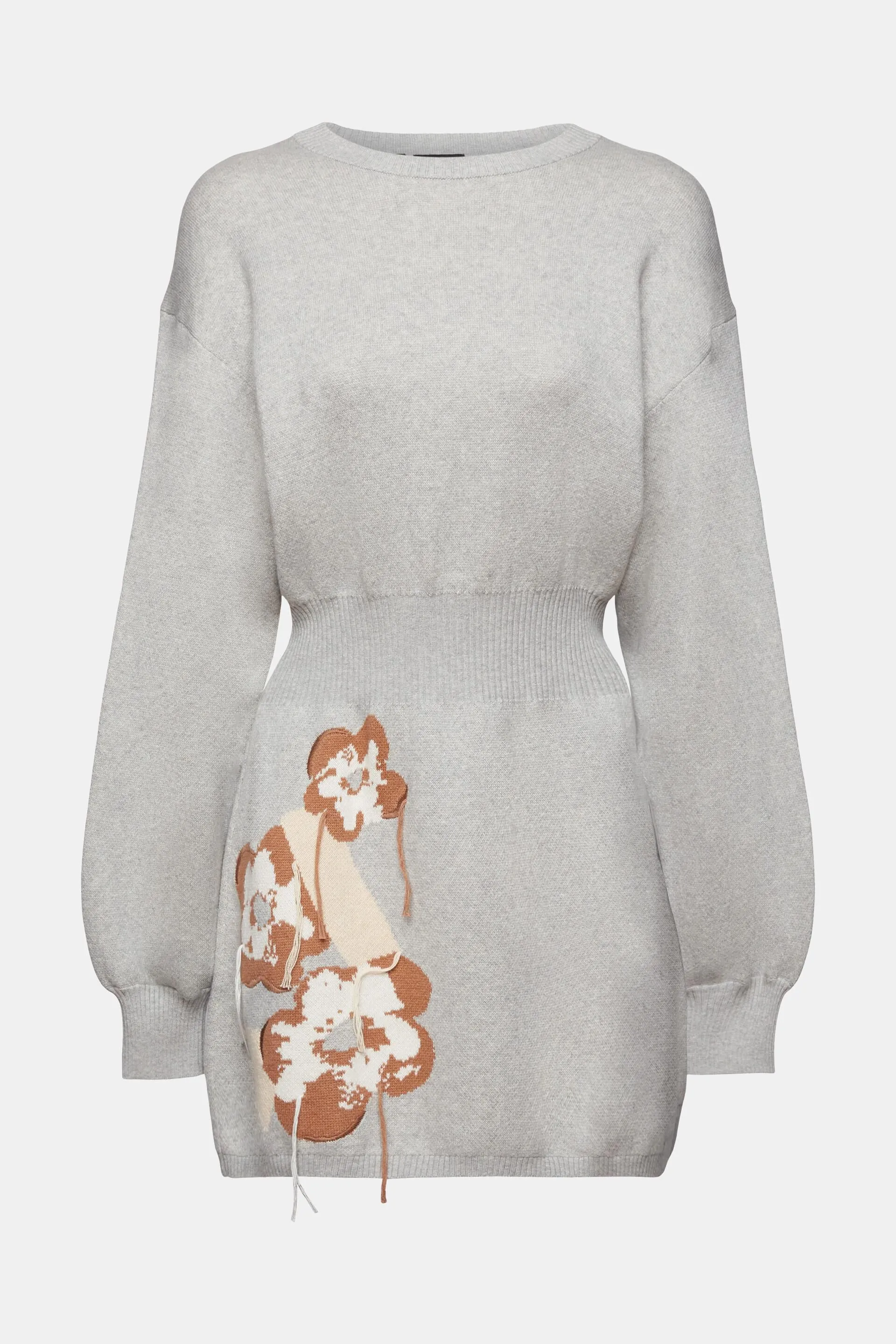 Vestido acampanado con estampado jacquard floral