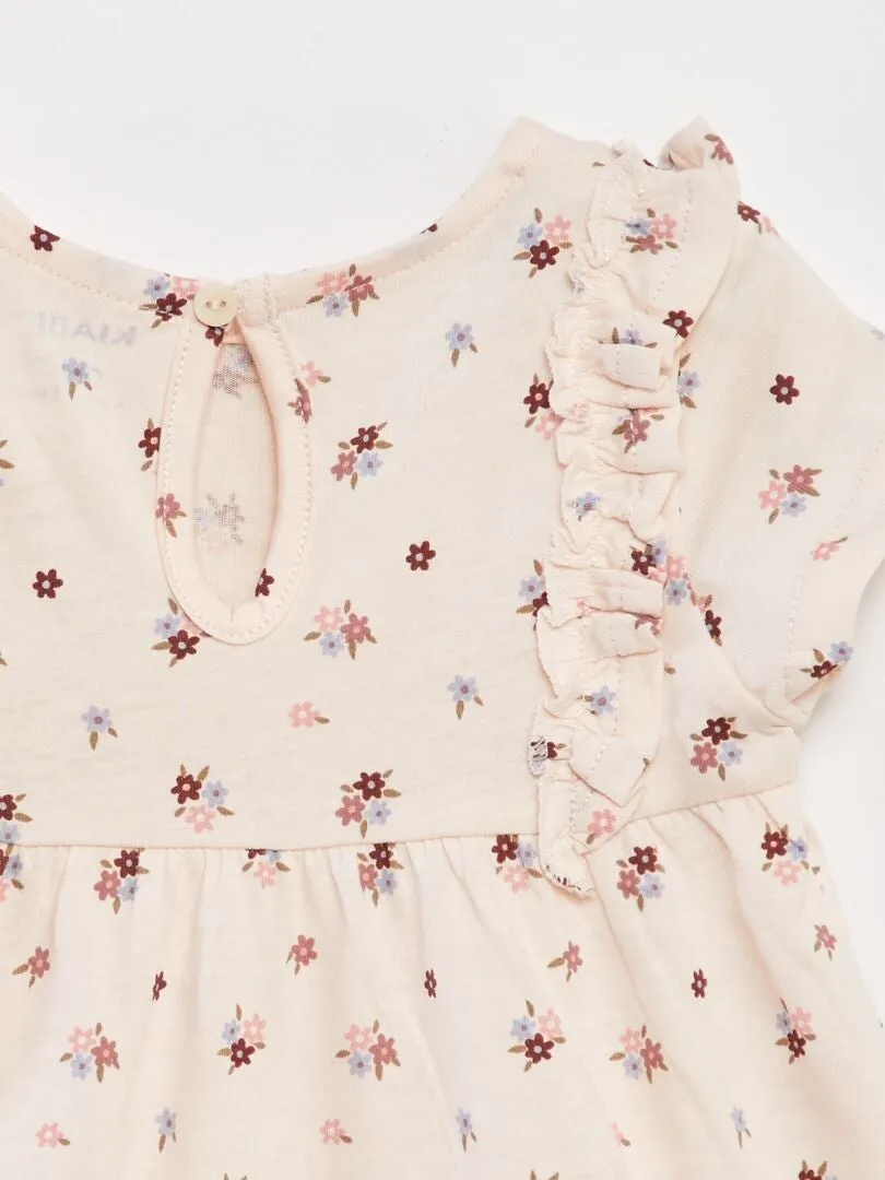 VESTIDO CON ESTAMPADO  ROSA