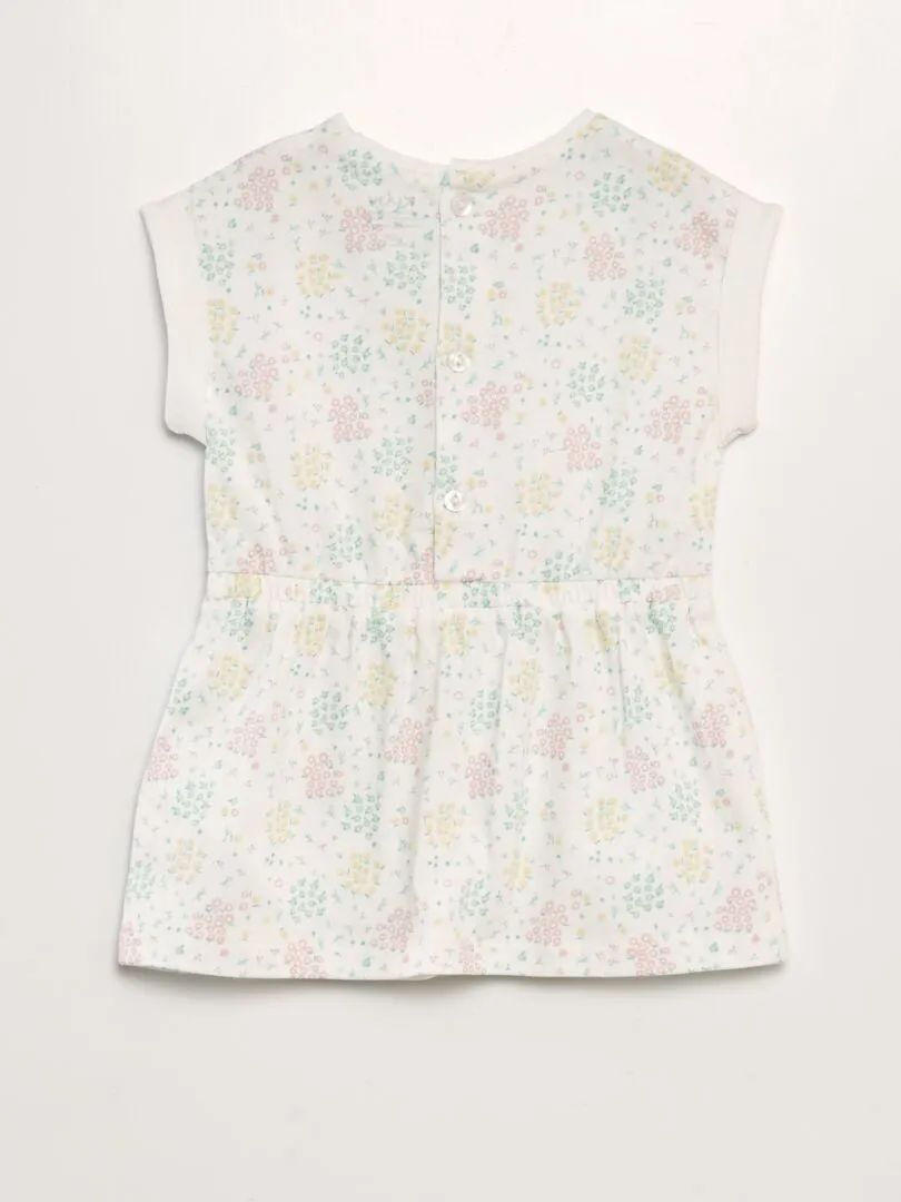 VESTIDO ESTAMPADO DE PUNTO  BLANCO