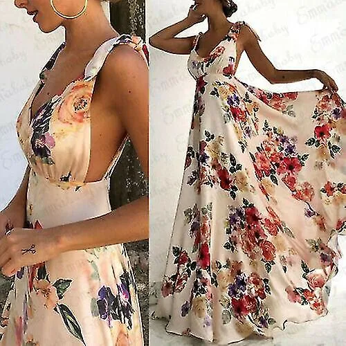 VESTIDOS DE VERANO NUEVO VERANO MUJER BOHO FLORAL LARGO MAXIXINHAN