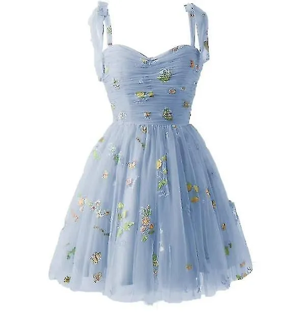 Vestidos para Mujer Vestidos de Regreso a Casa Manga Abullonada Bordado de Flores Tul Vestidos Formales