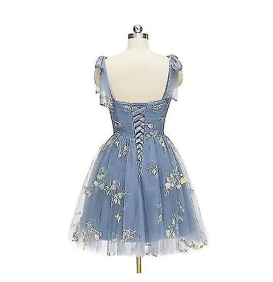 Vestidos para Mujer Vestidos de Regreso a Casa Manga Abullonada Bordado de Flores Tul Vestidos Formales