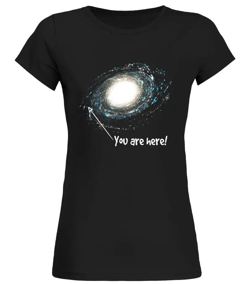 YOU ARE HERE MILKY WAY TSHIRT  STARGAZER ASTROLOGY TEE  LIMITED EDITION CAMISETA CUELLO REDONDO MUJER