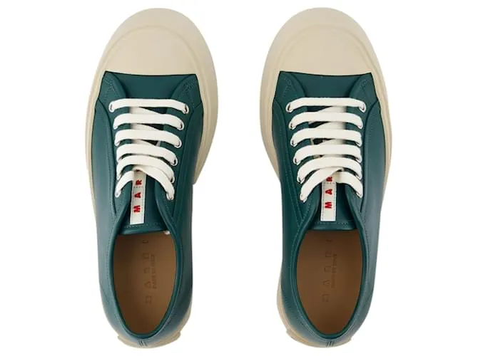 ZAPATILLAS CON CORDONES  MARNI  PIEL  VERDE 