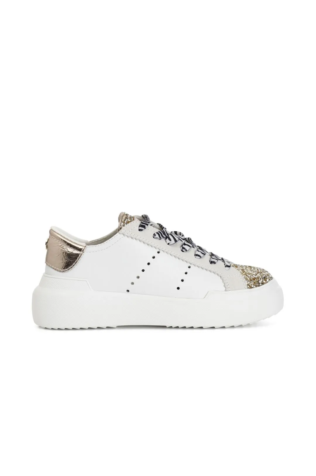 zapatillas con cordones white/gold