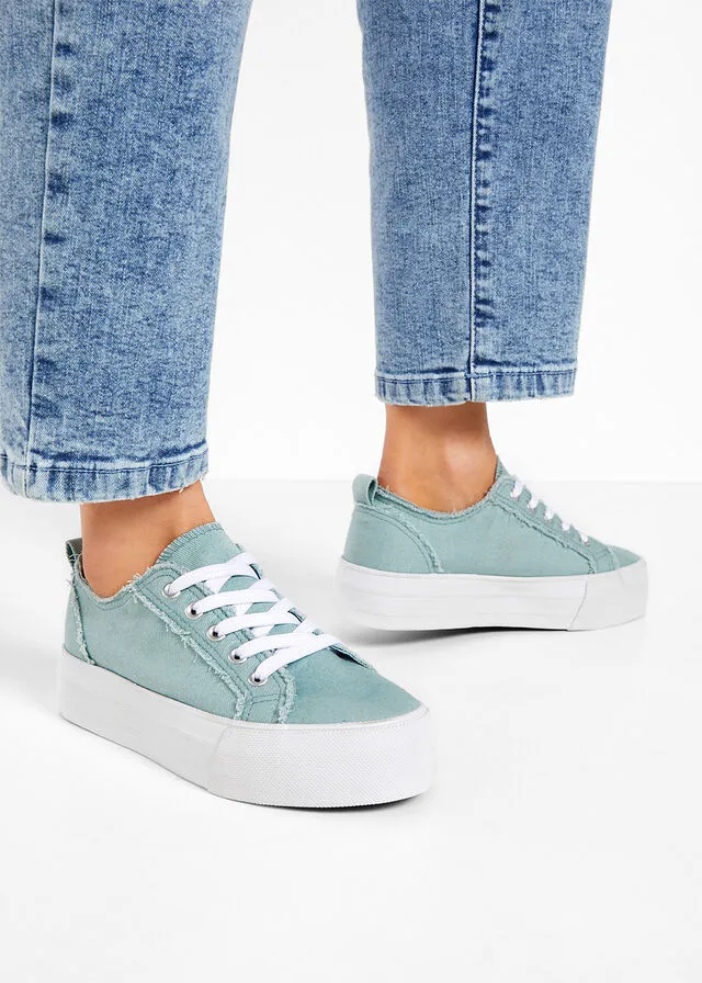 Zapatillas con plataforma Menta claro