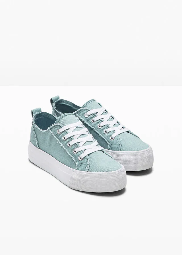 Zapatillas con plataforma Menta claro