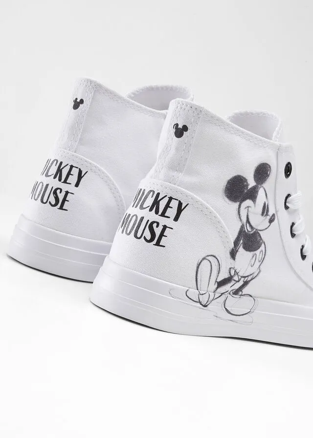 ZAPATILLAS DE CAñA ALTA DE DISNEY MICKEY MOUSE BLANCONEGRO