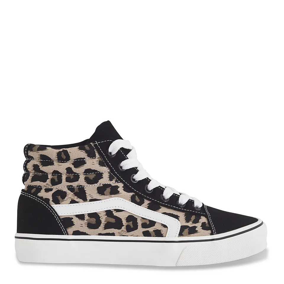 Zapatillas de Lona Vieja Eskuela Leopardo Animal Print Caña Alta