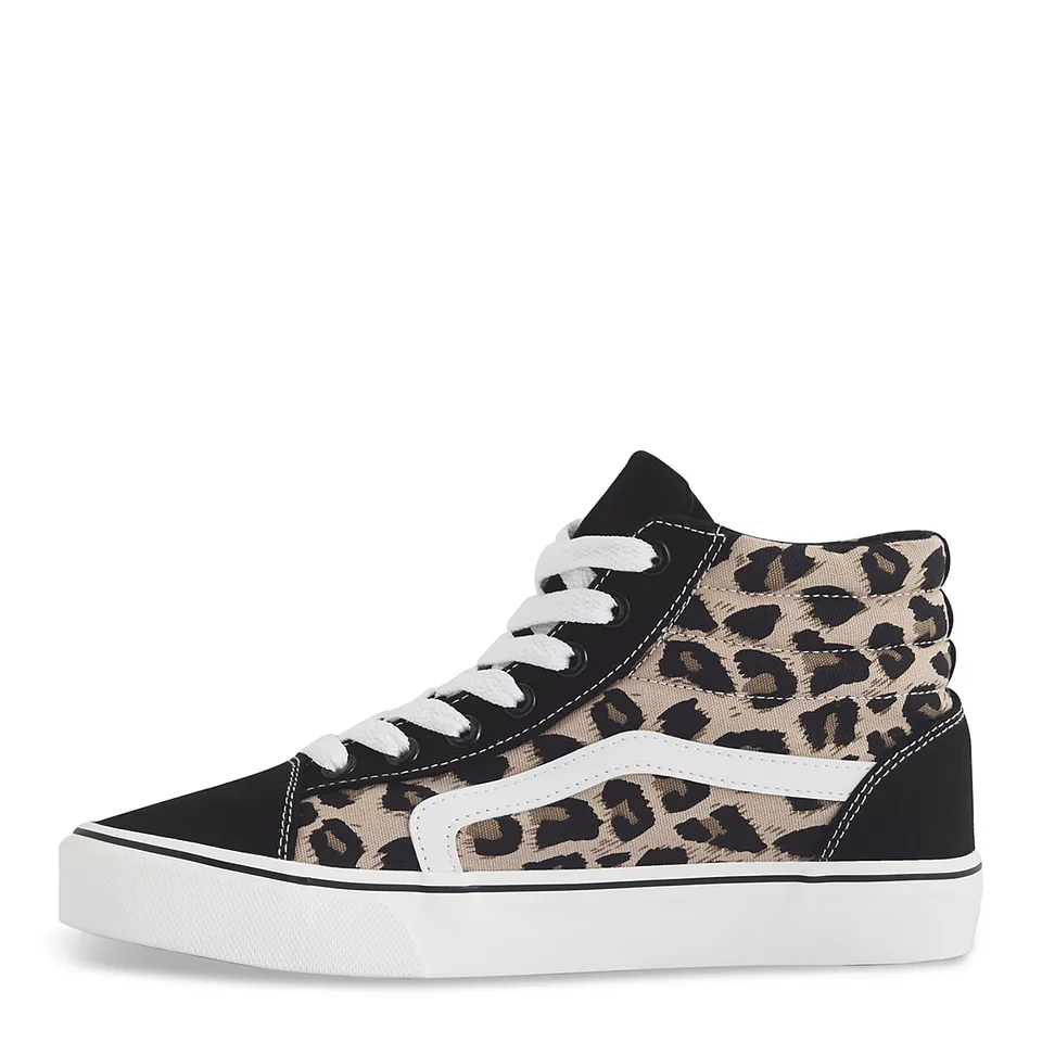 Zapatillas de Lona Vieja Eskuela Leopardo Animal Print Caña Alta