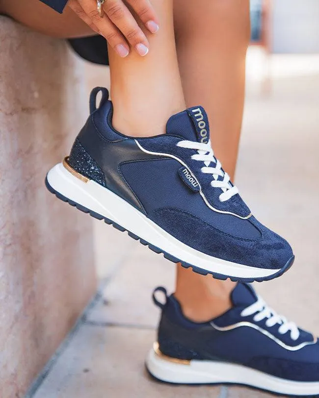 ZAPATILLAS DE MUJER AZULES CON CORDONES  ANNA