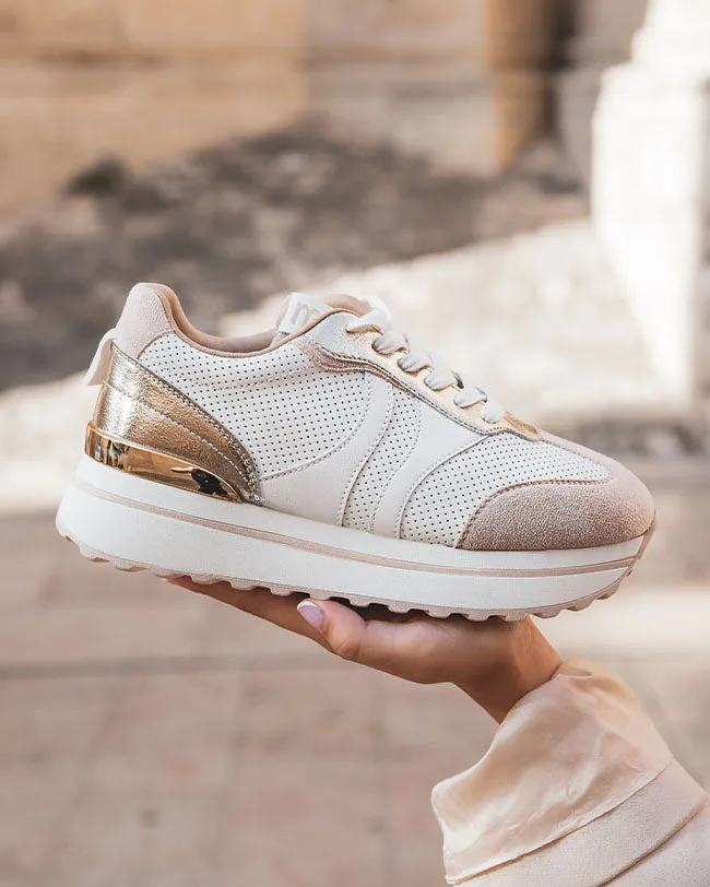 ZAPATILLAS DE PLATAFORMA BLANCAS CON CORDONES PARA MUJER  ARMANCE