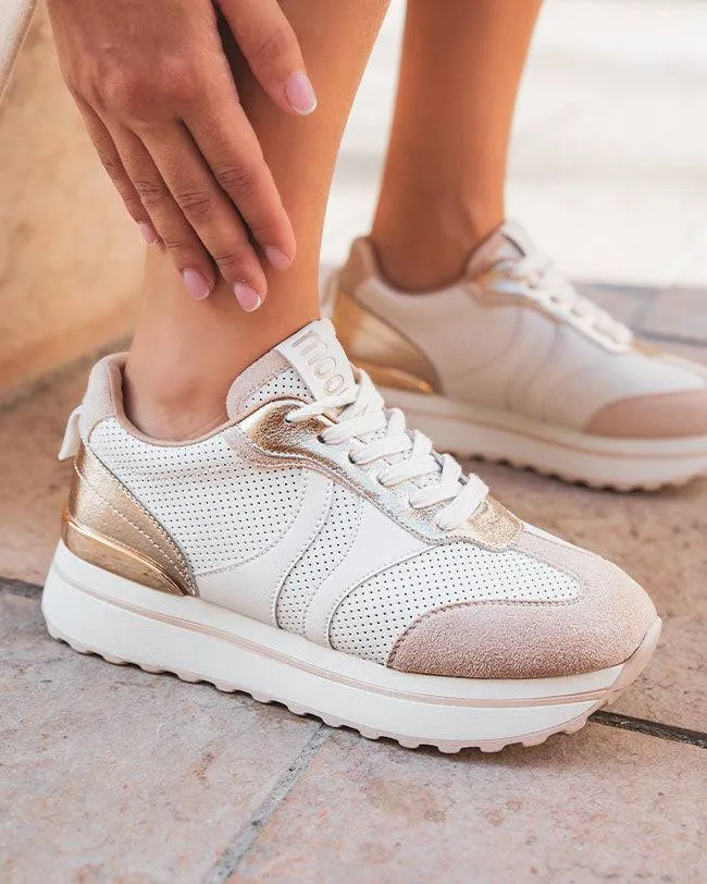ZAPATILLAS DE PLATAFORMA BLANCAS CON CORDONES PARA MUJER  ARMANCE