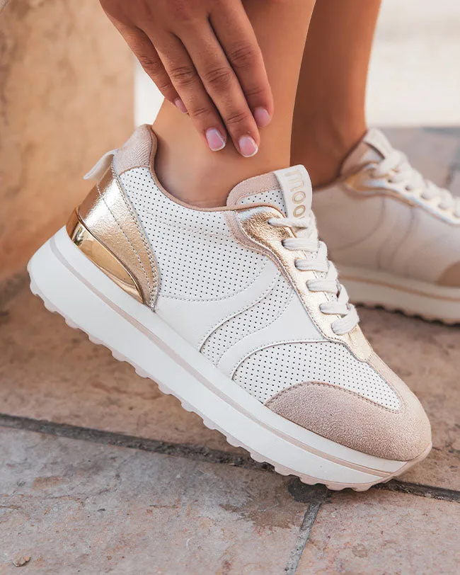 ZAPATILLAS DE PLATAFORMA BLANCAS CON CORDONES PARA MUJER  ARMANCE